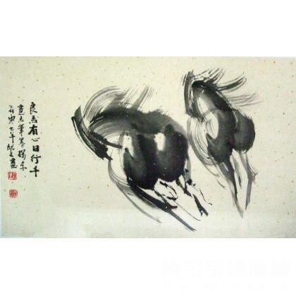 黄龙长 良马有心日行千里 类别: 中国画/年画/民间美术